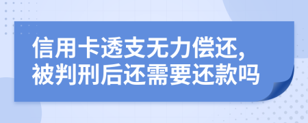 信用卡透支无力偿还,被判刑后还需要还款吗