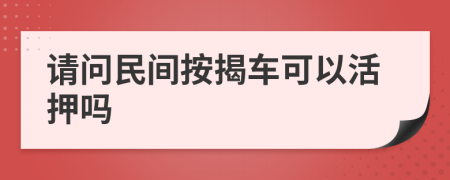 请问民间按揭车可以活押吗