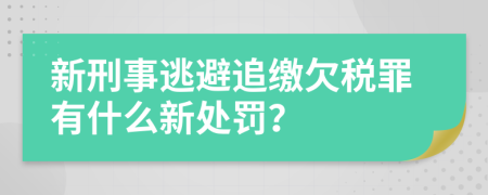 新刑事逃避追缴欠税罪有什么新处罚？