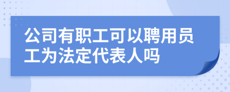 公司有职工可以聘用员工为法定代表人吗