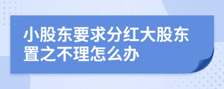 小股东要求分红大股东置之不理怎么办