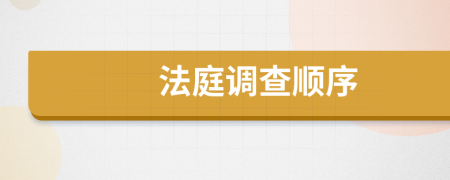 法庭调查顺序
