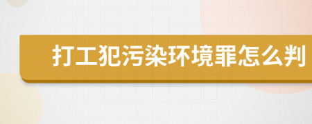 打工犯污染环境罪怎么判