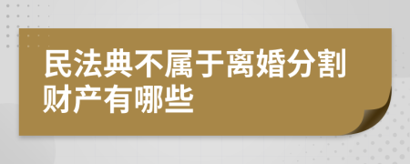 民法典不属于离婚分割财产有哪些