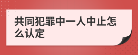 共同犯罪中一人中止怎么认定