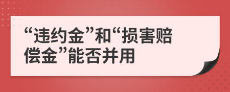 “违约金”和“损害赔偿金”能否并用