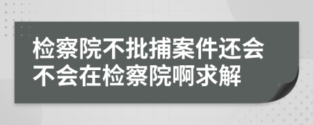 检察院不批捕案件还会不会在检察院啊求解