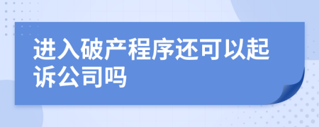 进入破产程序还可以起诉公司吗