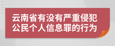 云南省有没有严重侵犯公民个人信息罪的行为