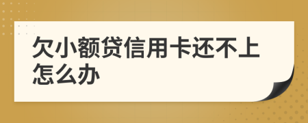 欠小额贷信用卡还不上怎么办