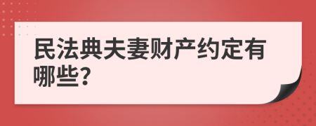 民法典夫妻财产约定有哪些？