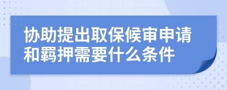 协助提出取保候审申请和羁押需要什么条件
