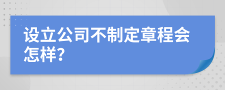 设立公司不制定章程会怎样？