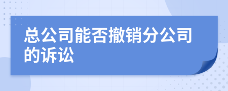 总公司能否撤销分公司的诉讼