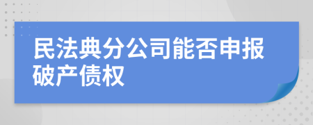 民法典分公司能否申报破产债权