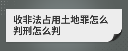 收非法占用土地罪怎么判刑怎么判