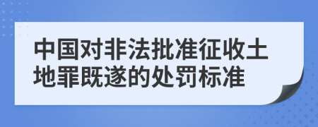 中国对非法批准征收土地罪既遂的处罚标准