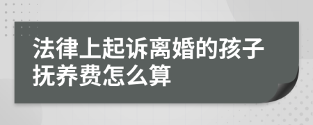 法律上起诉离婚的孩子抚养费怎么算