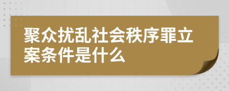 聚众扰乱社会秩序罪立案条件是什么