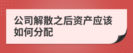 公司解散之后资产应该如何分配