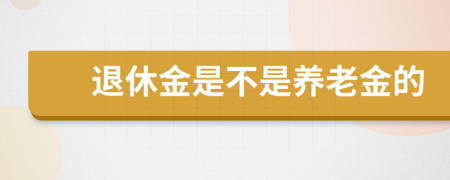 退休金是不是养老金的