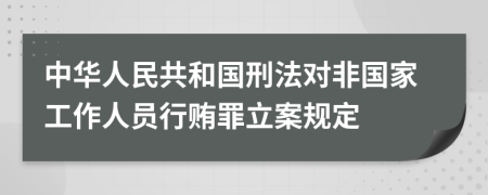 中华人民共和国刑法对非国家工作人员行贿罪立案规定