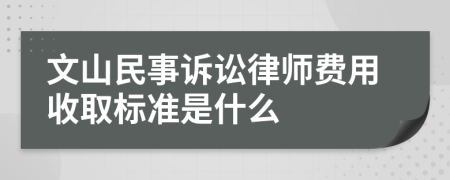 文山民事诉讼律师费用收取标准是什么