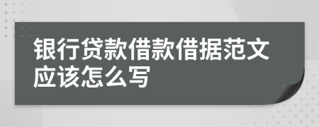 银行贷款借款借据范文应该怎么写