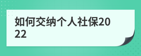 如何交纳个人社保2022