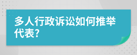 多人行政诉讼如何推举代表?