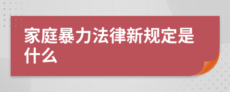 家庭暴力法律新规定是什么