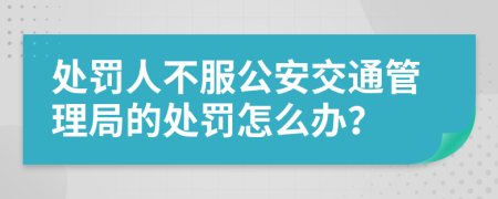 处罚人不服公安交通管理局的处罚怎么办？