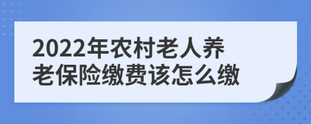 2022年农村老人养老保险缴费该怎么缴