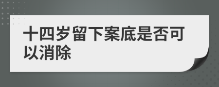 十四岁留下案底是否可以消除