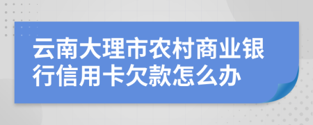 云南大理市农村商业银行信用卡欠款怎么办