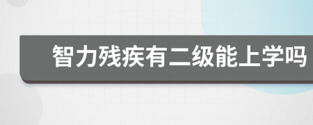 智力残疾有二级能上学吗