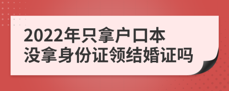 2022年只拿户口本没拿身份证领结婚证吗