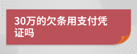 30万的欠条用支付凭证吗