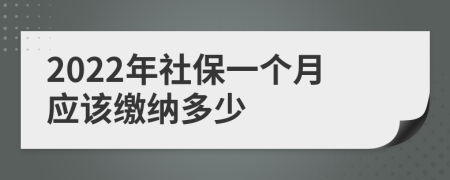 2022年社保一个月应该缴纳多少