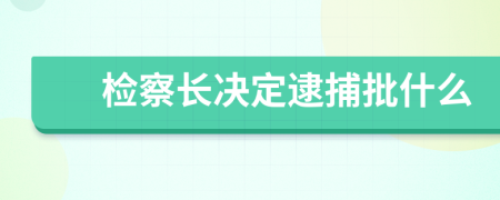 检察长决定逮捕批什么