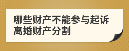 哪些财产不能参与起诉离婚财产分割