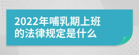 2022年哺乳期上班的法律规定是什么