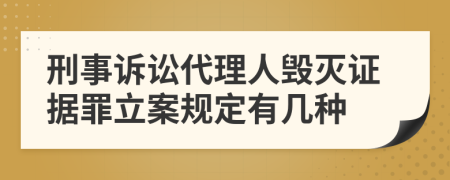 刑事诉讼代理人毁灭证据罪立案规定有几种