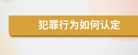 犯罪行为如何认定