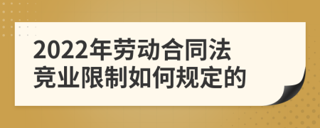 2022年劳动合同法竞业限制如何规定的