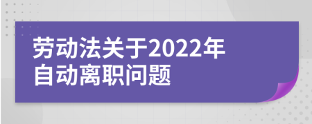 劳动法关于2022年自动离职问题