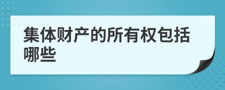 集体财产的所有权包括哪些