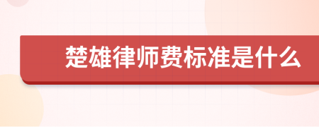 楚雄律师费标准是什么