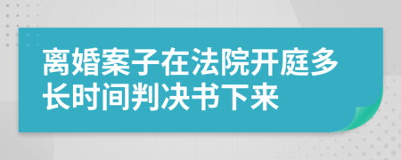 离婚案子在法院开庭多长时间判决书下来