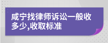 咸宁找律师诉讼一般收多少,收取标准